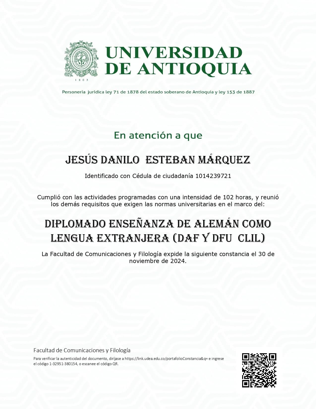 German teaching certificate